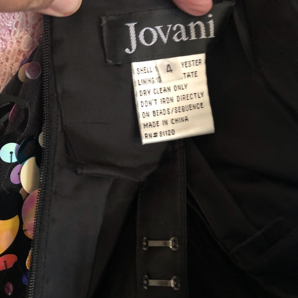 Jovani size 4 formal black gown with multi color sequins.